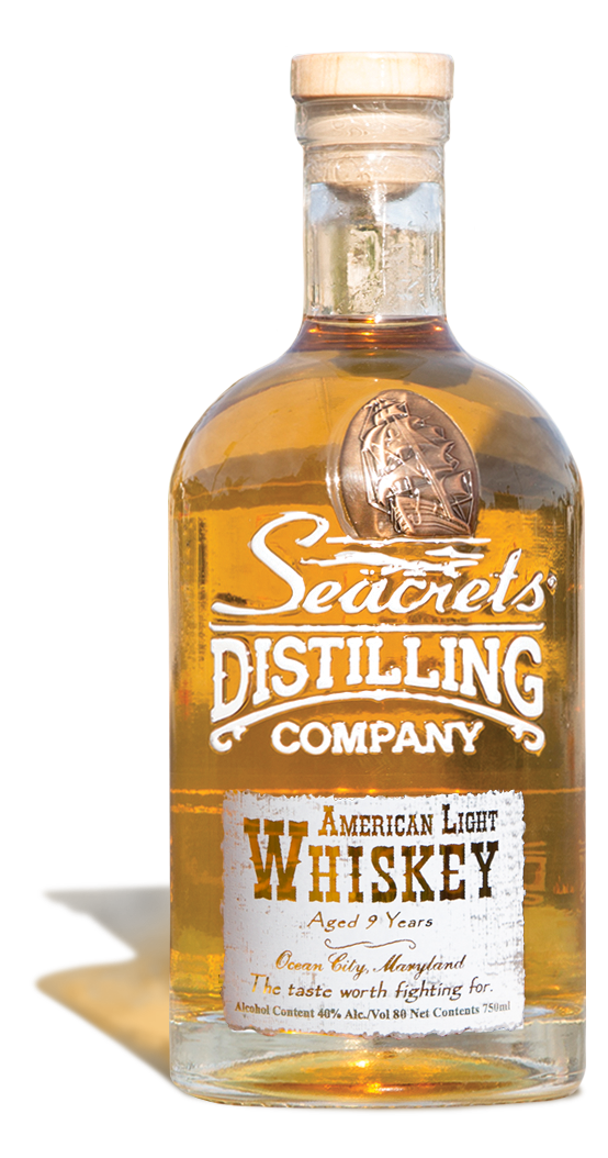 american whiskey in bottle from seacrets
