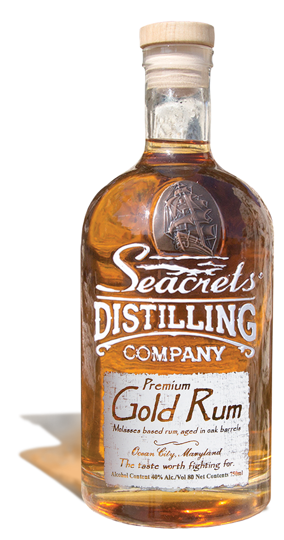 seacrets gold rum bottle